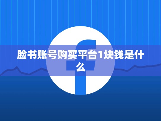 脸书账号购买平台1块钱是什么