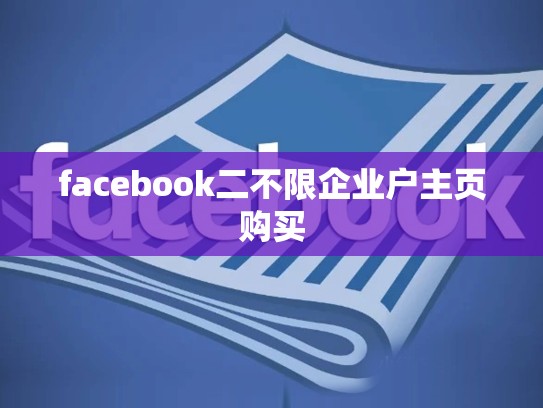 facebook二不限企业户主页购买